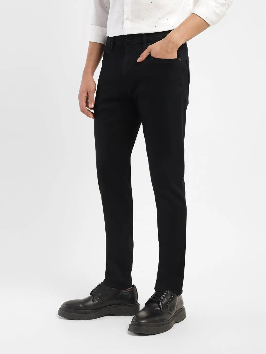 Men's Redloop 512 Black Slim Tapered Fit Mid Rise Jeans 3