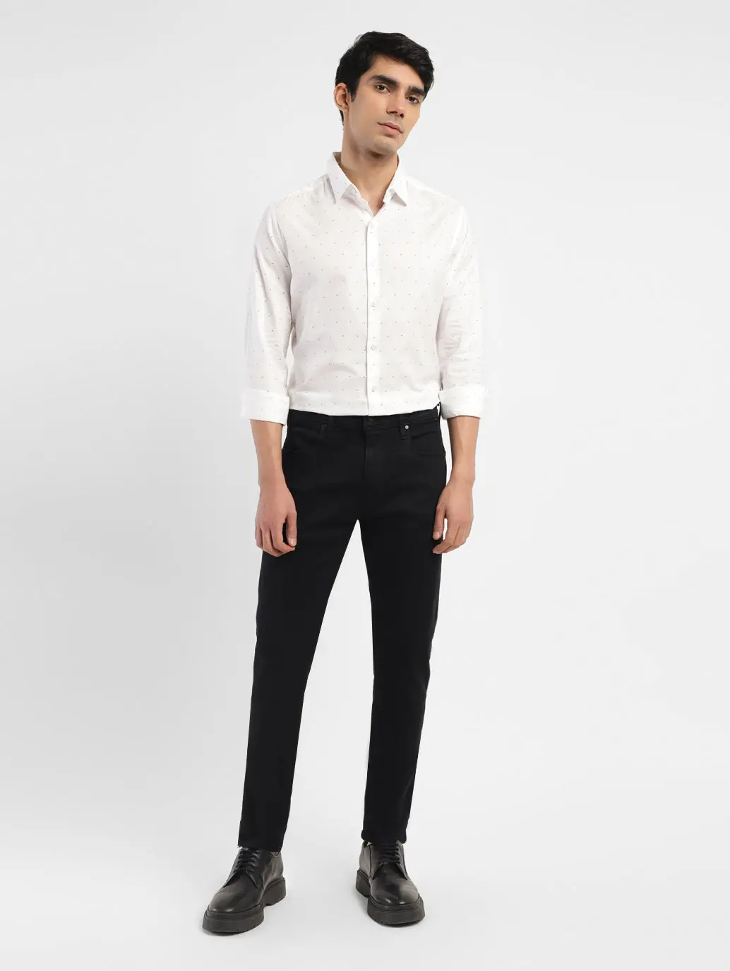 Men's Redloop 512 Black Slim Tapered Fit Mid Rise Jeans 7