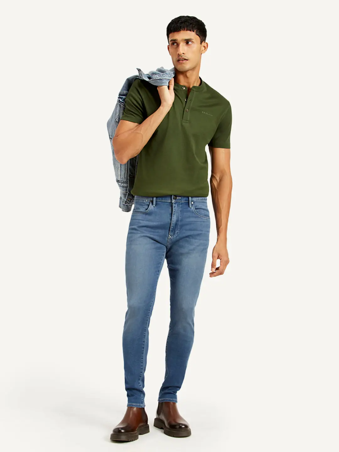 Men's Redloop 512 Blue Slim Tapered Fit Mid Rise Jeans 1