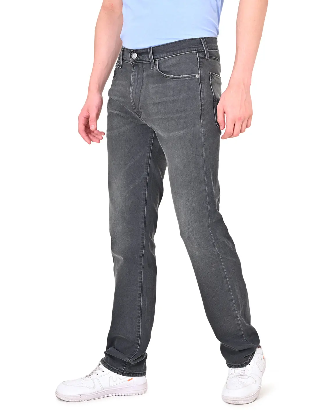 Men's Redloop 513 Grey Slim Straight Fit Mid Rise Jeans 1