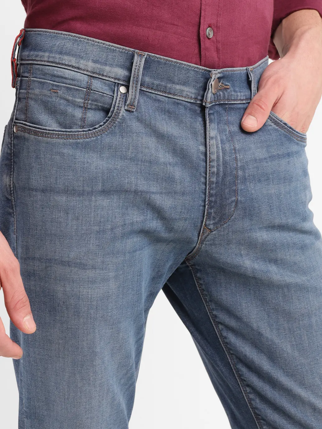 Men's Redloop 511 Blue Slim Fit Mid Rise Jeans 7