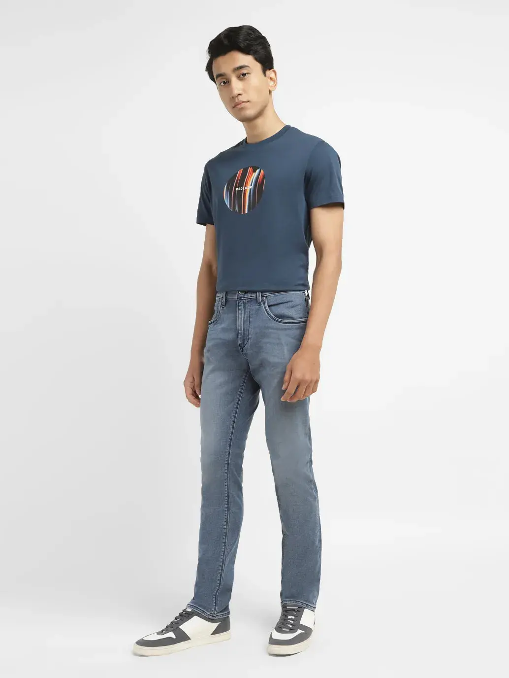 Men's Redloop 65504 Blue Skinny Fit Mid Rise Jeans 1