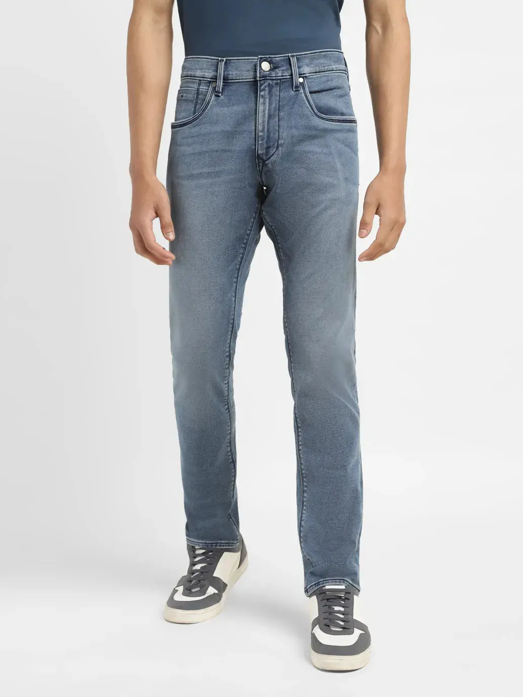 Men's Redloop 65504 Blue Skinny Fit Mid Rise Jeans 2