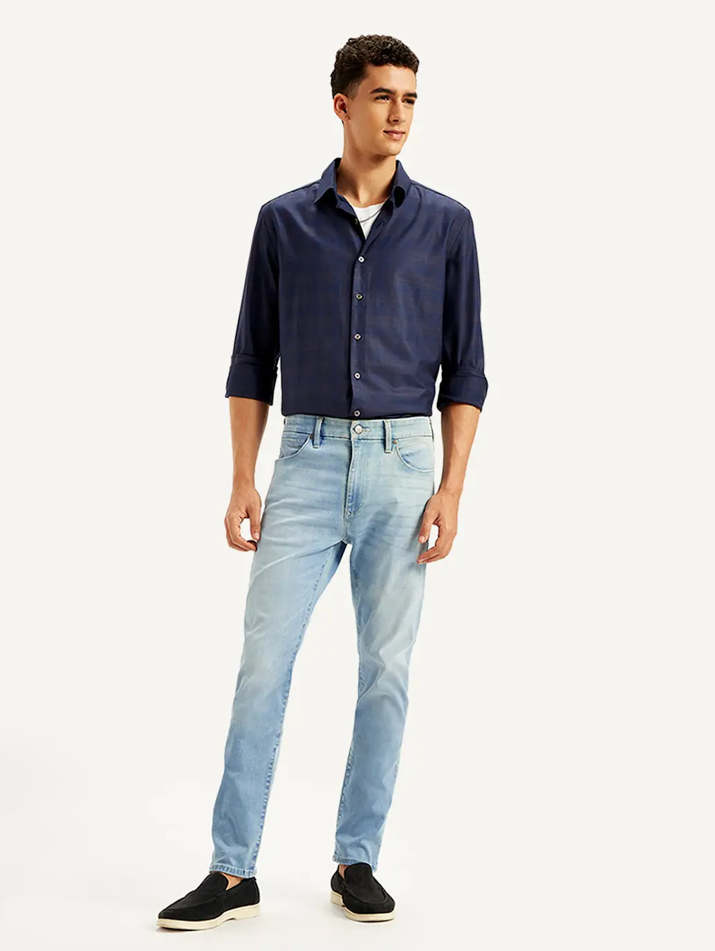 Men's Redloop 512 Light Blue Slim Tapered Fit Mid Rise Jeans 2