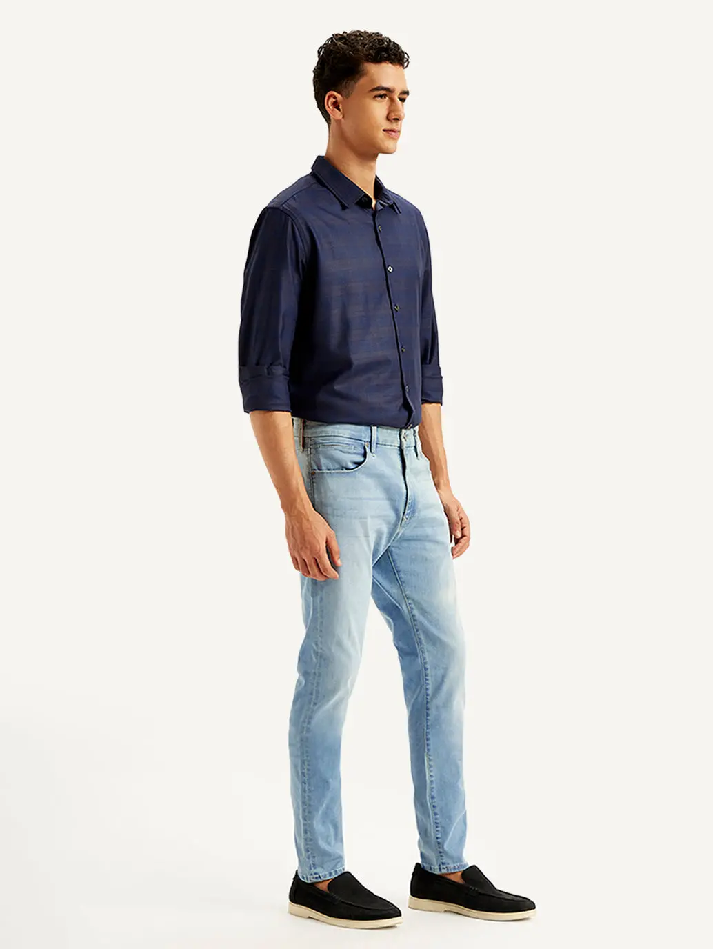Men's Redloop 512 Light Blue Slim Tapered Fit Mid Rise Jeans 7