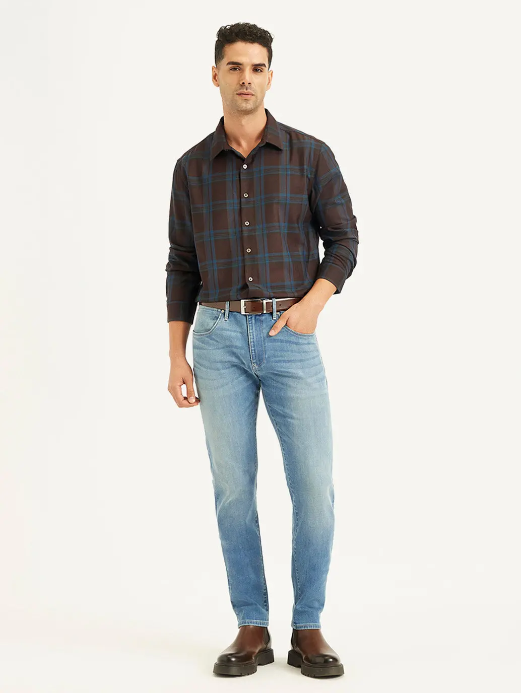 Men's Redloop 512 Blue Slim Tapered Fit Mid Rise Jeans 1