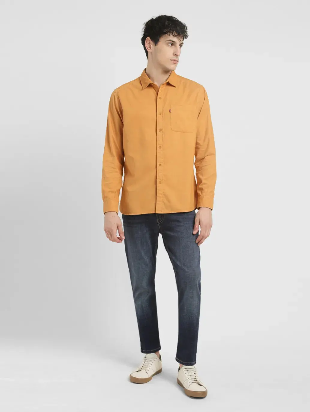 Men's Solid Slim Fit Corduroy Shirt 1