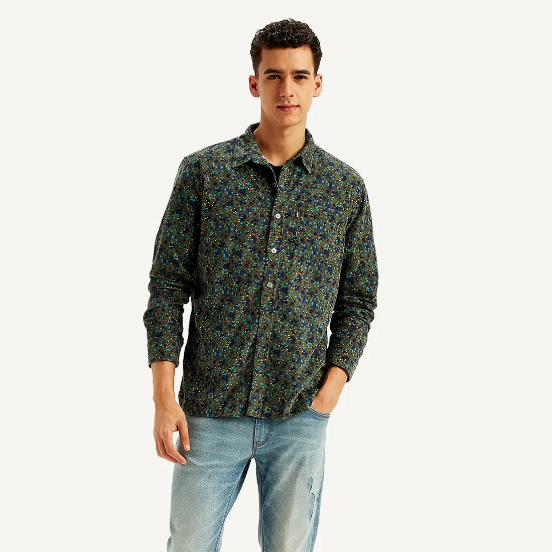 Men's Floral Print Slim Fit Shirt 1