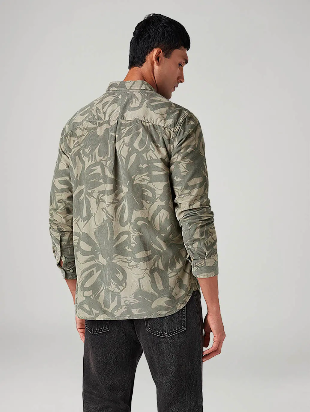 Men's Abstract Slim Fit Corduroy Shirt 2