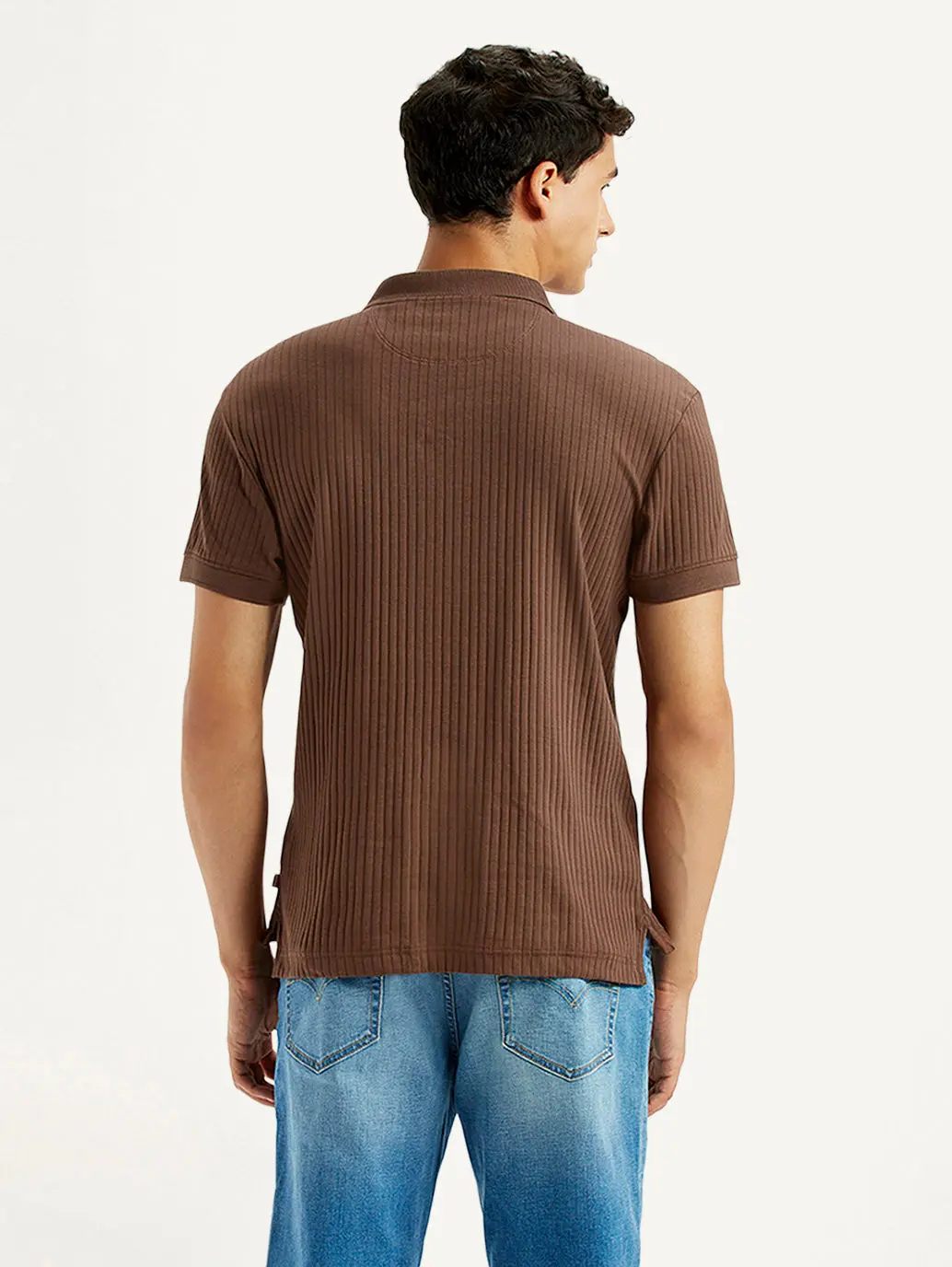 Men's Textured Slim Fit Polo T-Shirt 3