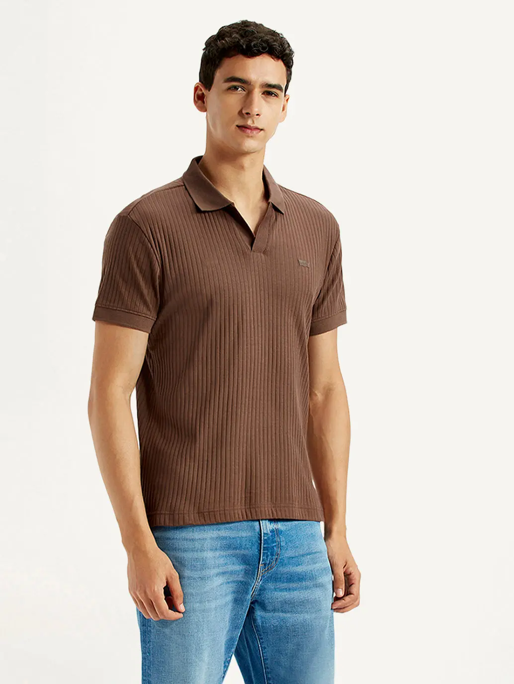 Men's Textured Slim Fit Polo T-Shirt 5