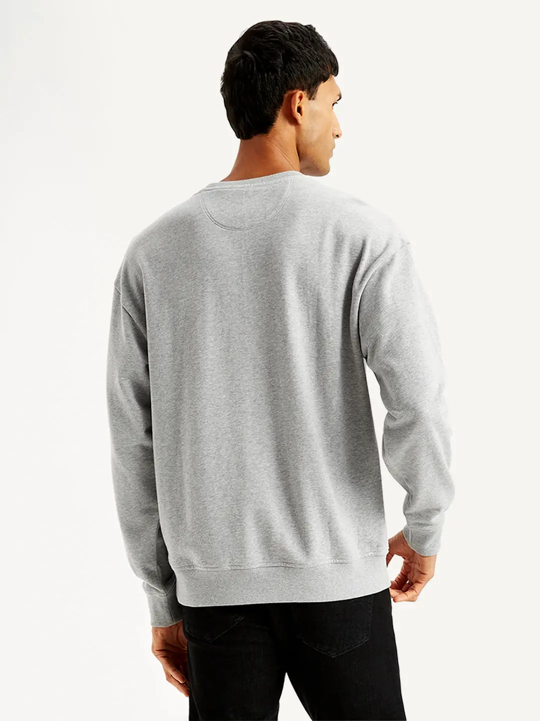 Men's Brand Logo Grey Crew Neck Sweatshirt 3