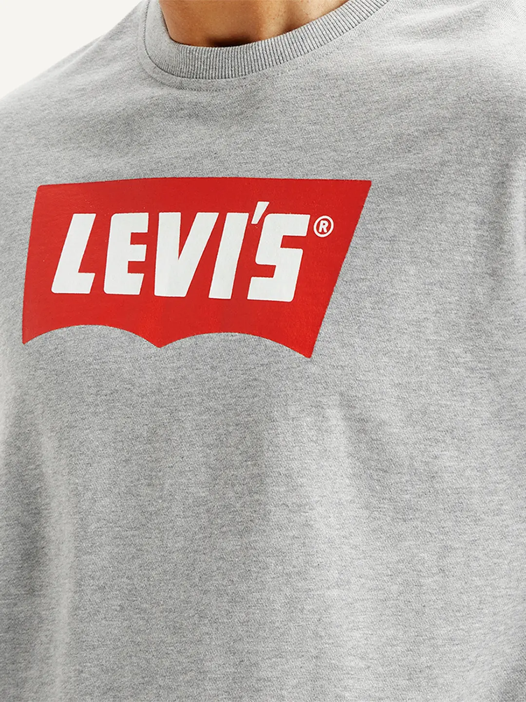 Men's Brand Logo Grey Crew Neck Sweatshirt 5