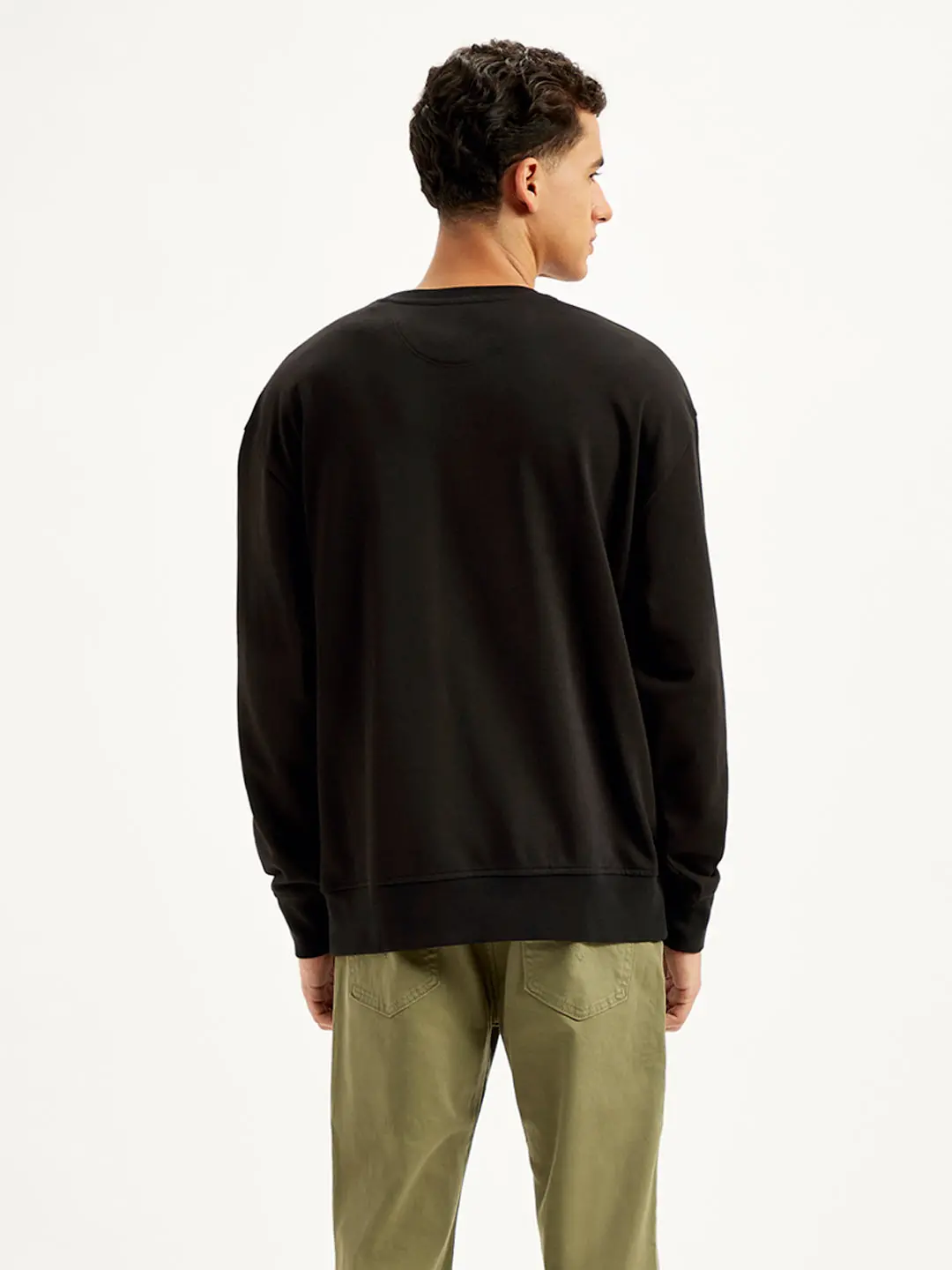 Men's Brand Logo Black Crew Neck Sweatshirt 2