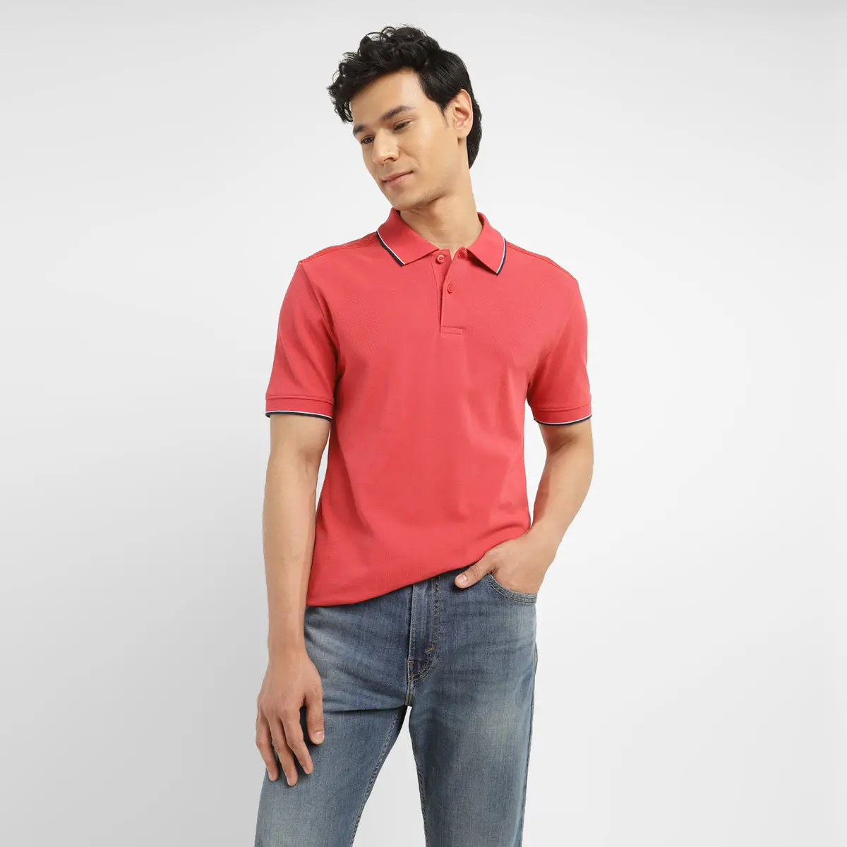 Men's Solid Slim Fit Polo T-Shirt 1