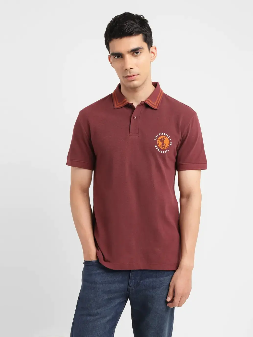 Men's Solid Slim Fit Polo T-Shirt 1