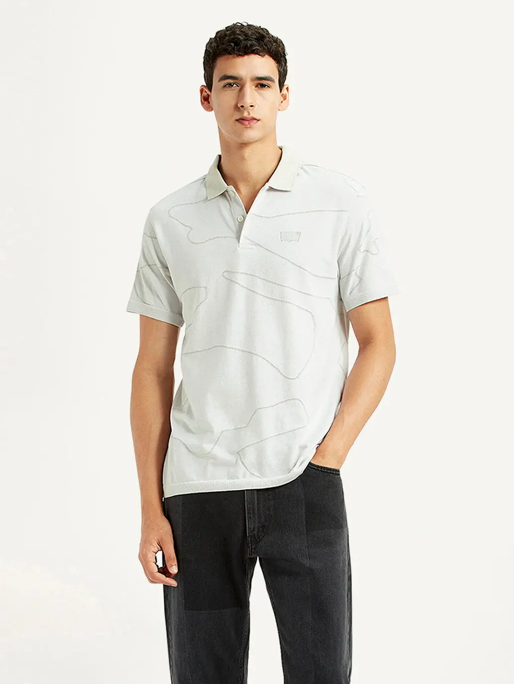 Men's Solid White Slim Fit Polo T-Shirt 1