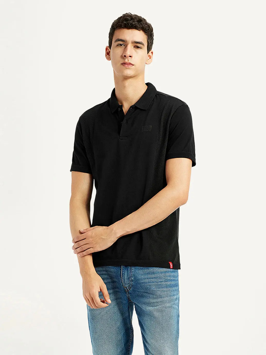 Men's Brand Logo Black Slim Fit Polo T-Shirt 1