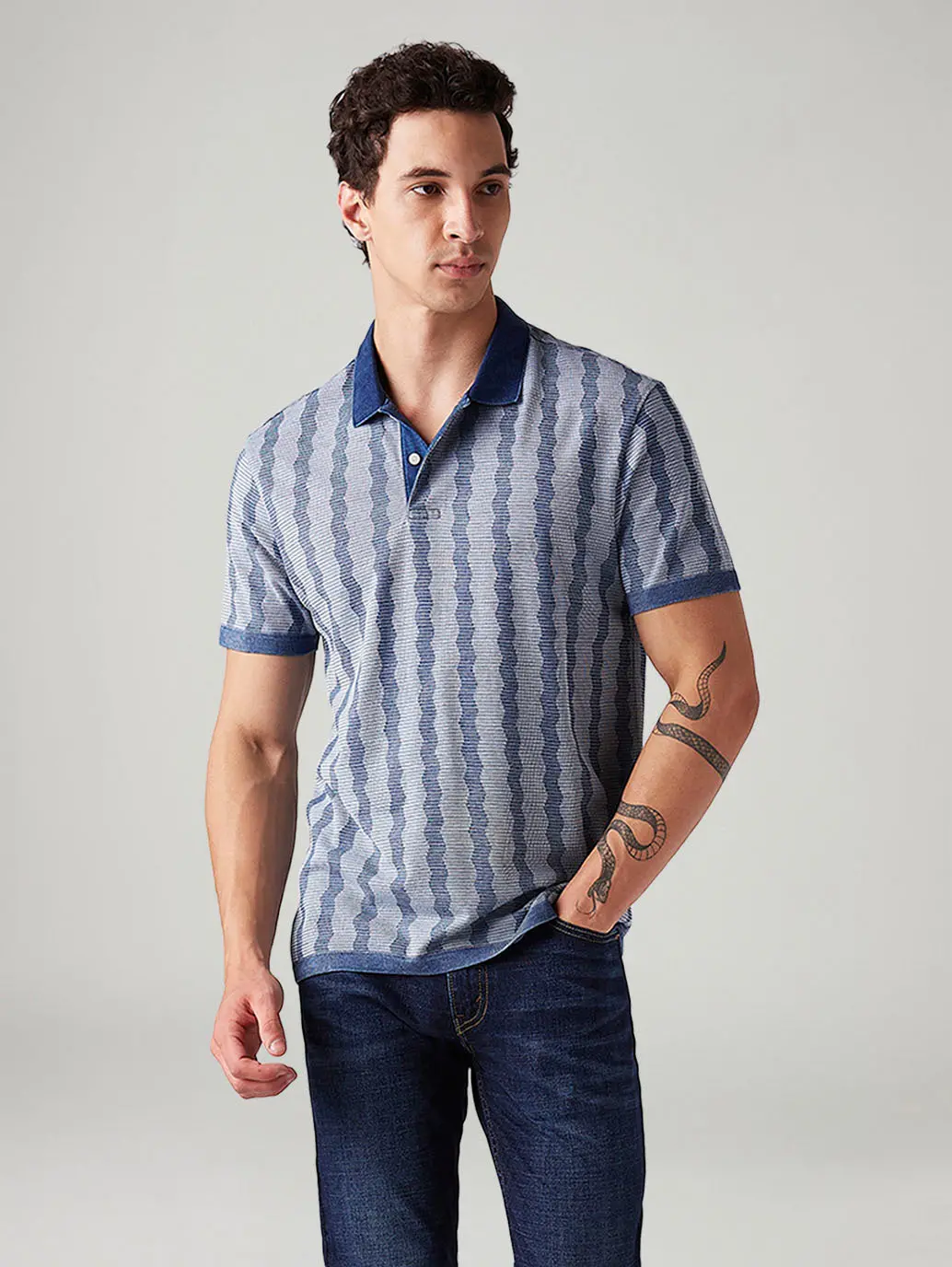 Men's Abstract Slim Fit Polo T-Shirt 1