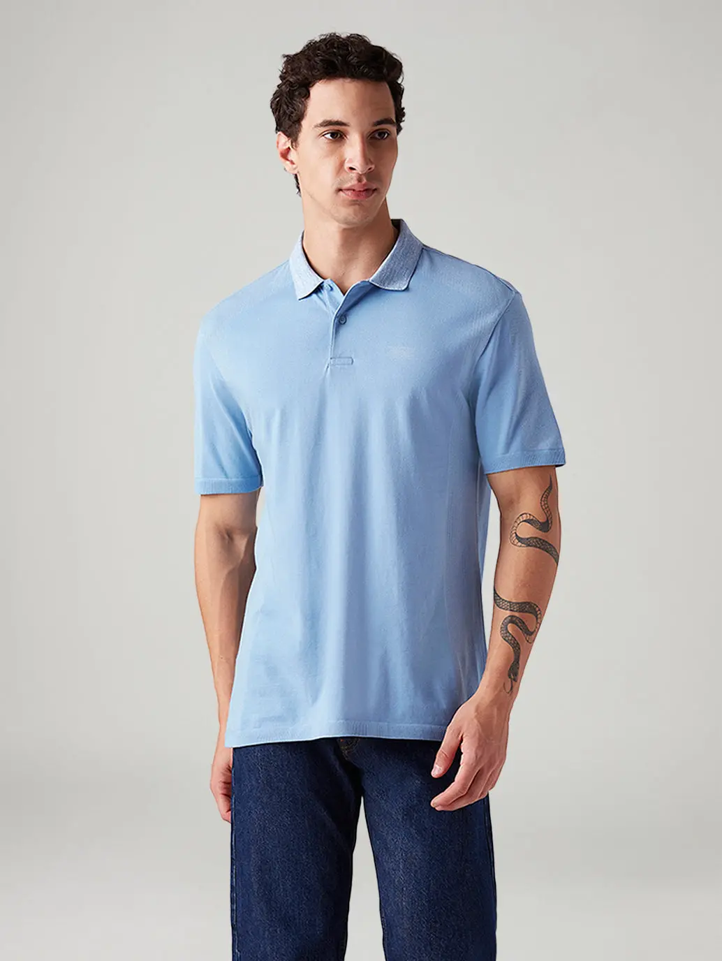 Men's Logo Printed Slim Fit Polo T-Shirt 1