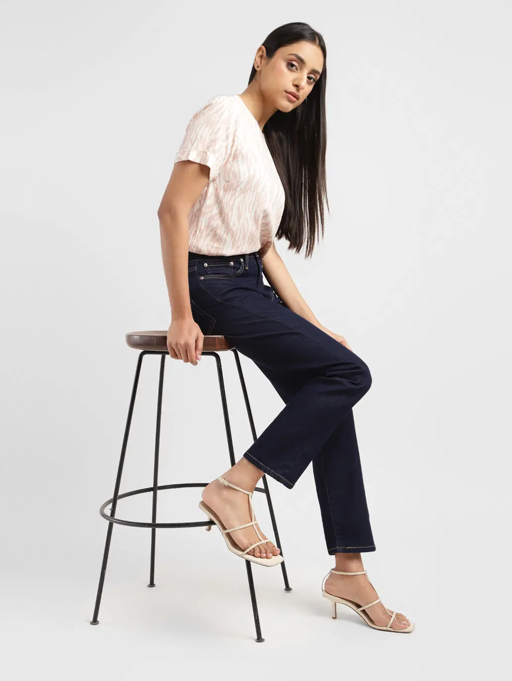 Women's Blue Wedgie Straight Fit Mid Rise Jeans 1