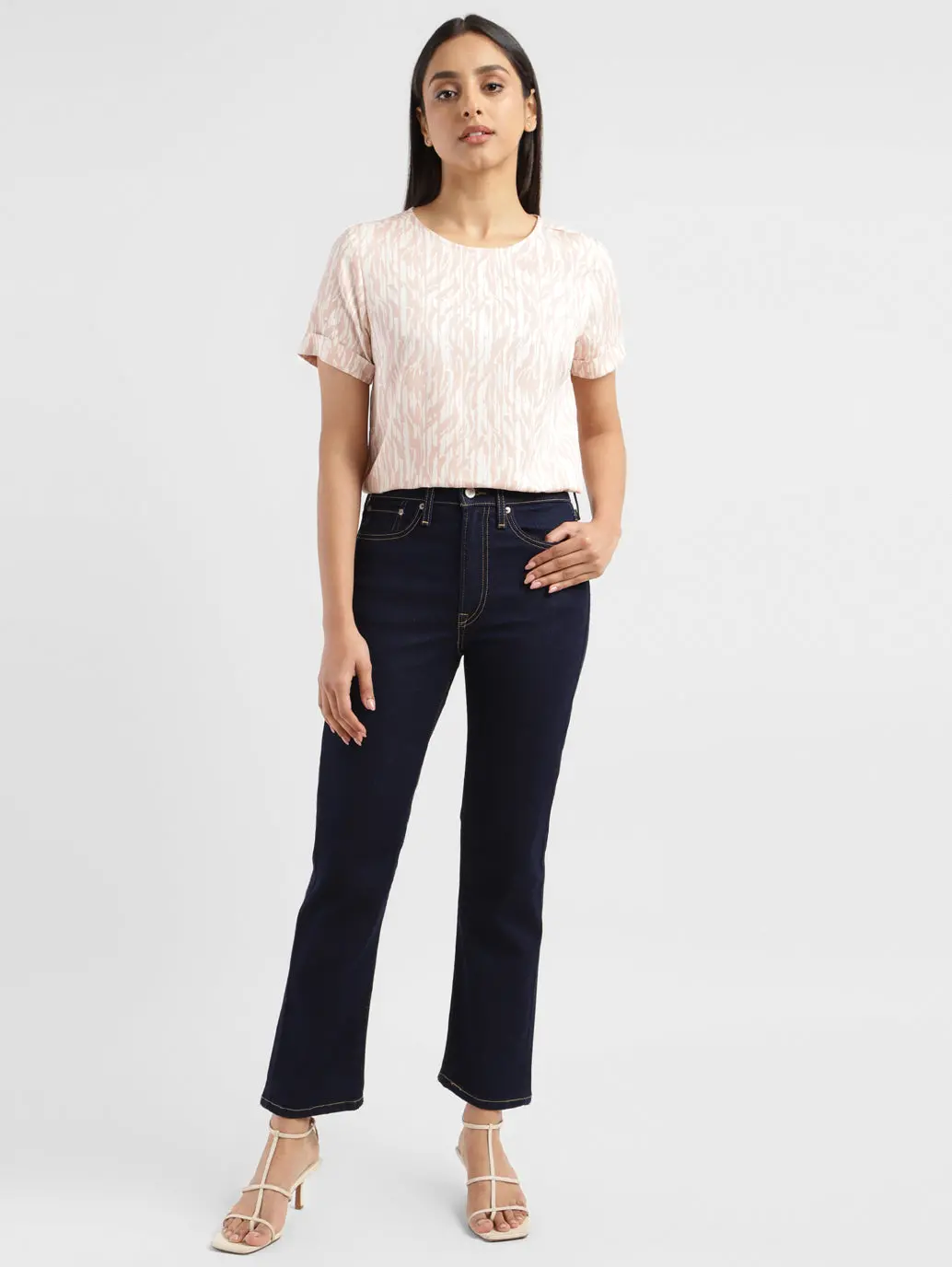 Women's Blue Wedgie Straight Fit Mid Rise Jeans 7