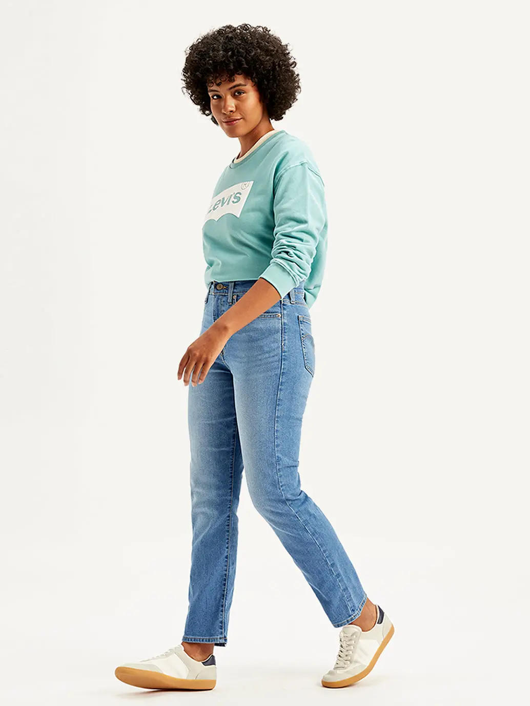 Women's Blue Wedgie Straight Fit High Rise Jeans 1