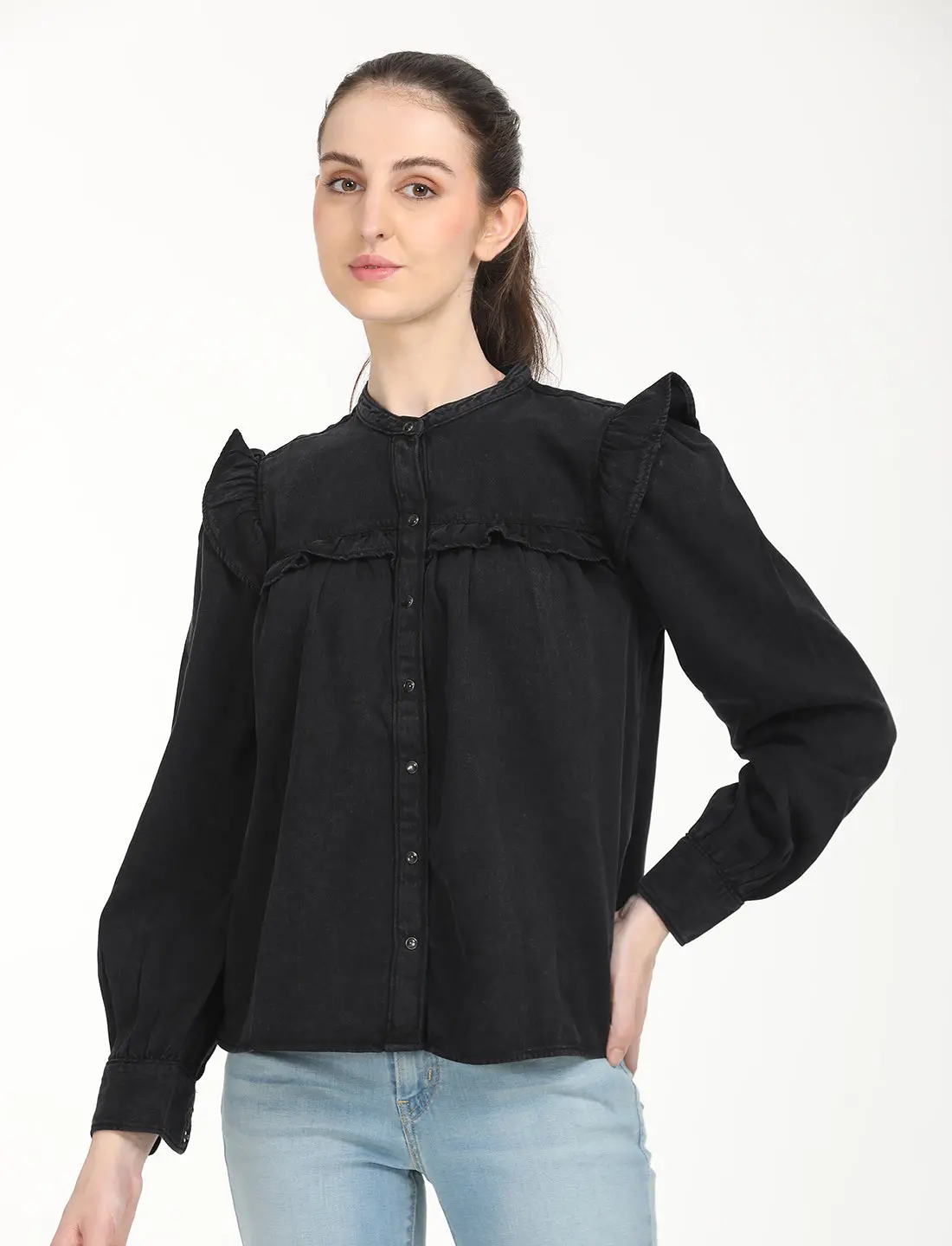 Women's Solid Oversized Shirt 1