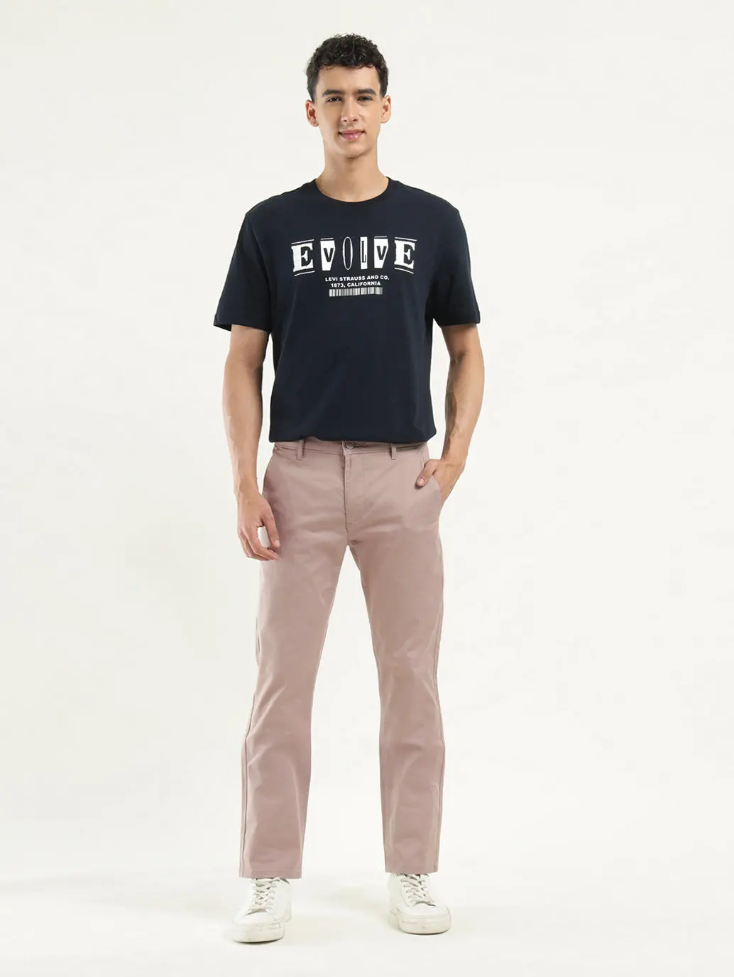Men's Beige Slim Fit Chinos 1