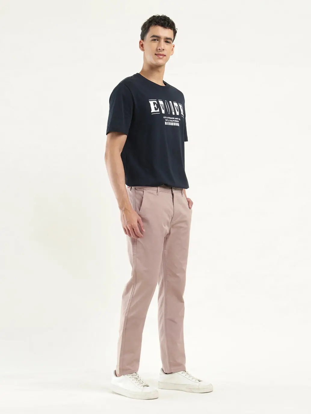 Men's Beige Slim Fit Chinos 2