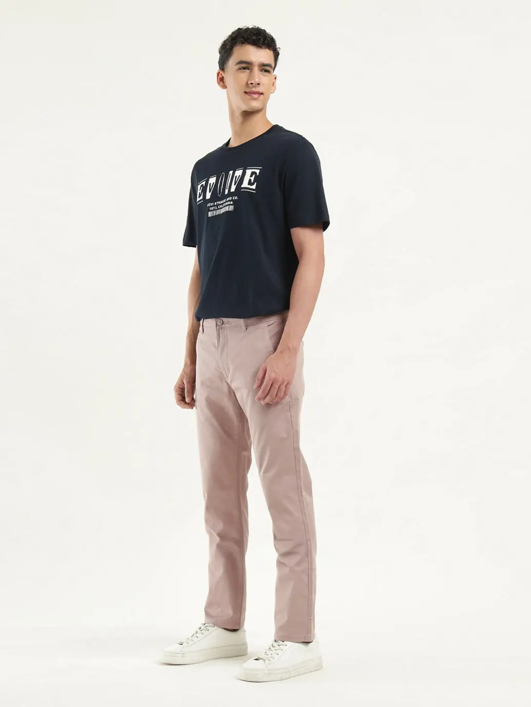 Men's Beige Slim Fit Chinos 4