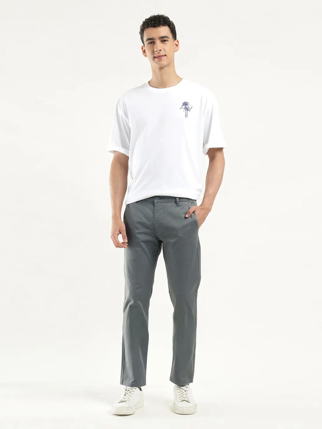 Men's Grey Slim Fit Chinos 1