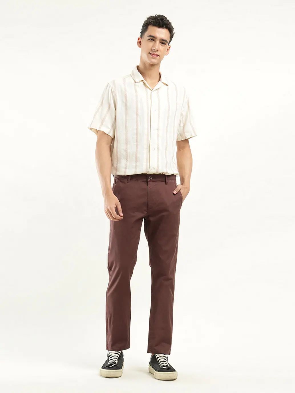 Men's Brown Slim Fit Chinos 1