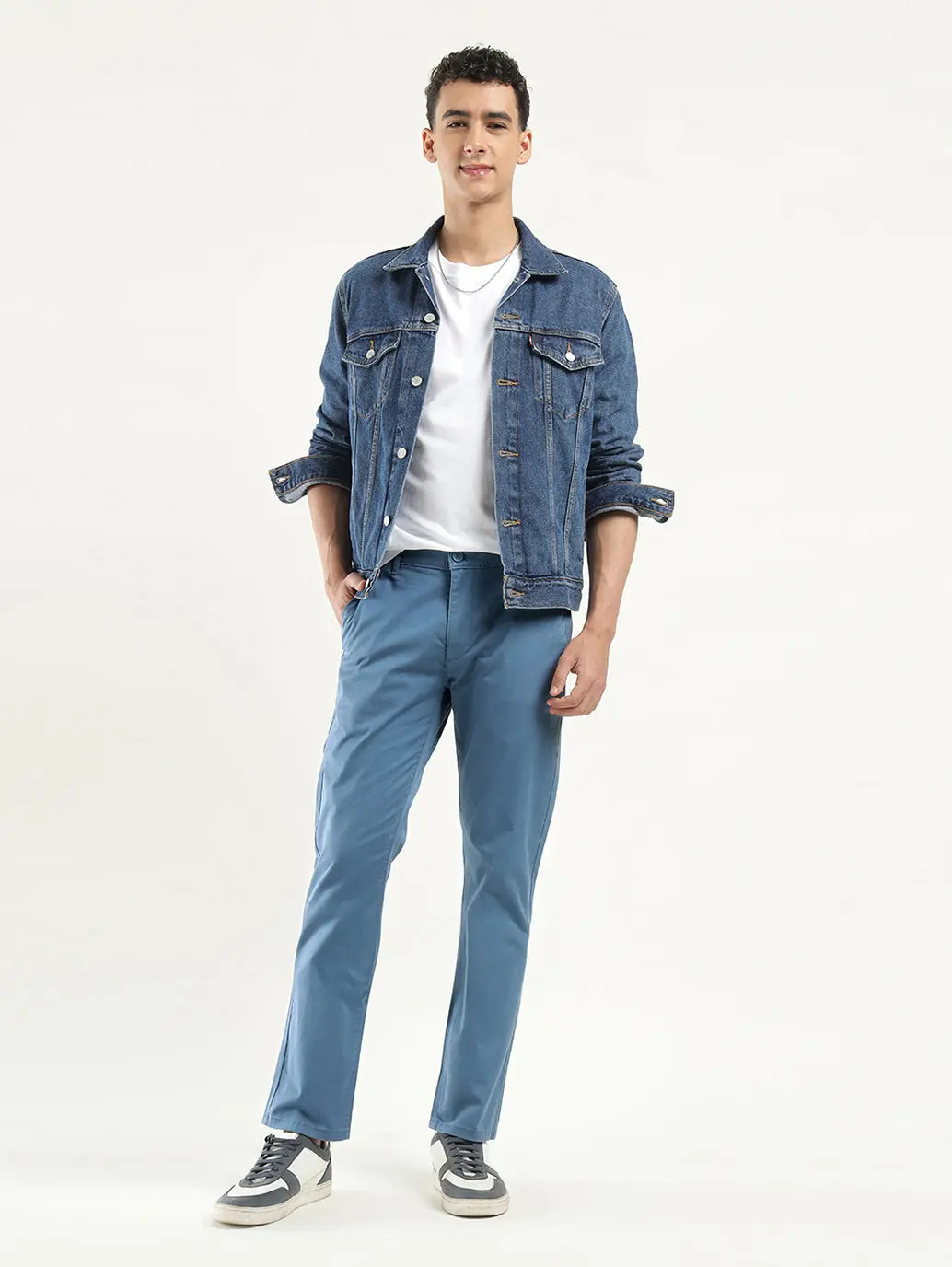 Men's Blue Slim Fit Chinos 1