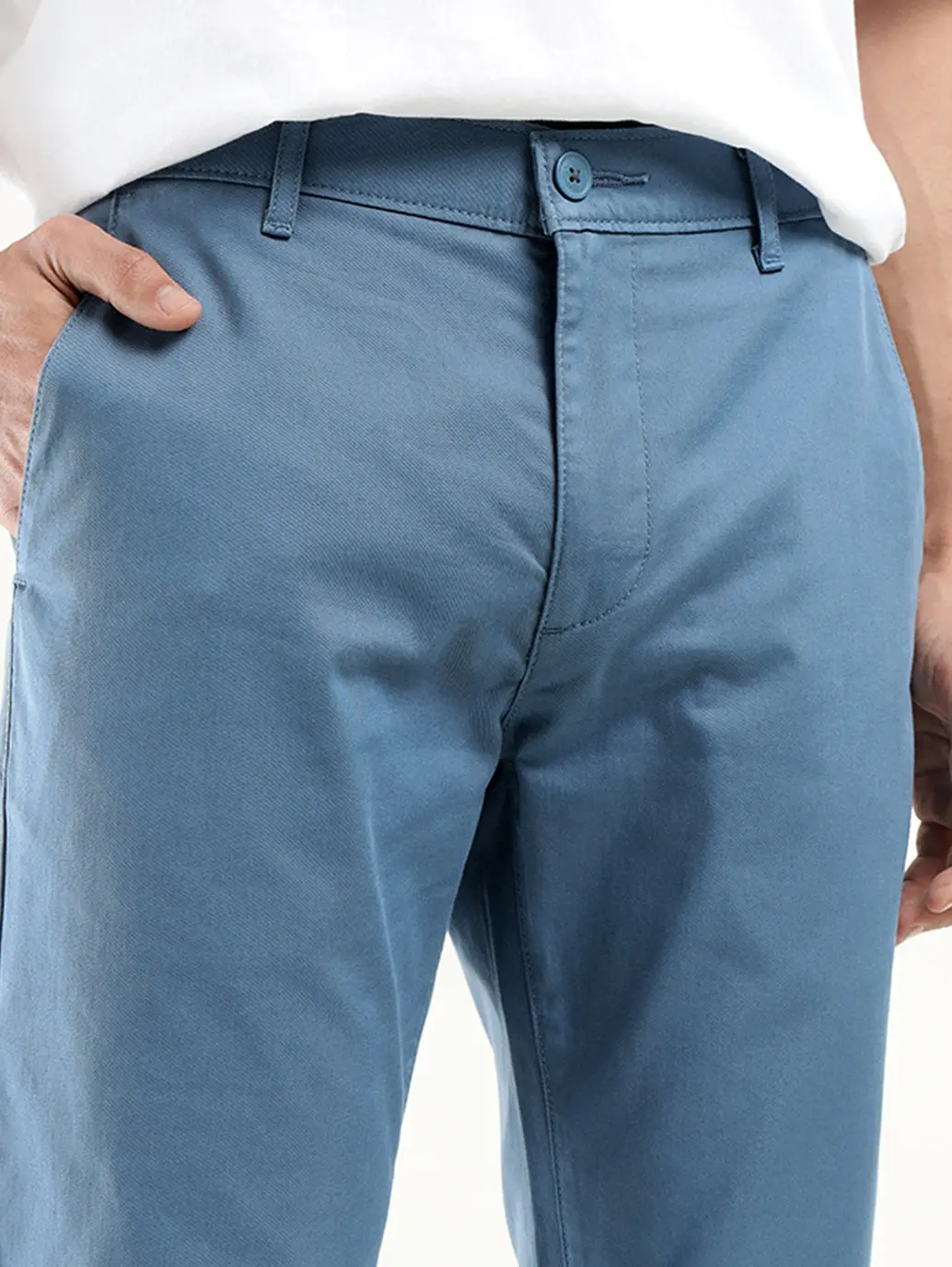 Men's Blue Slim Fit Chinos 4