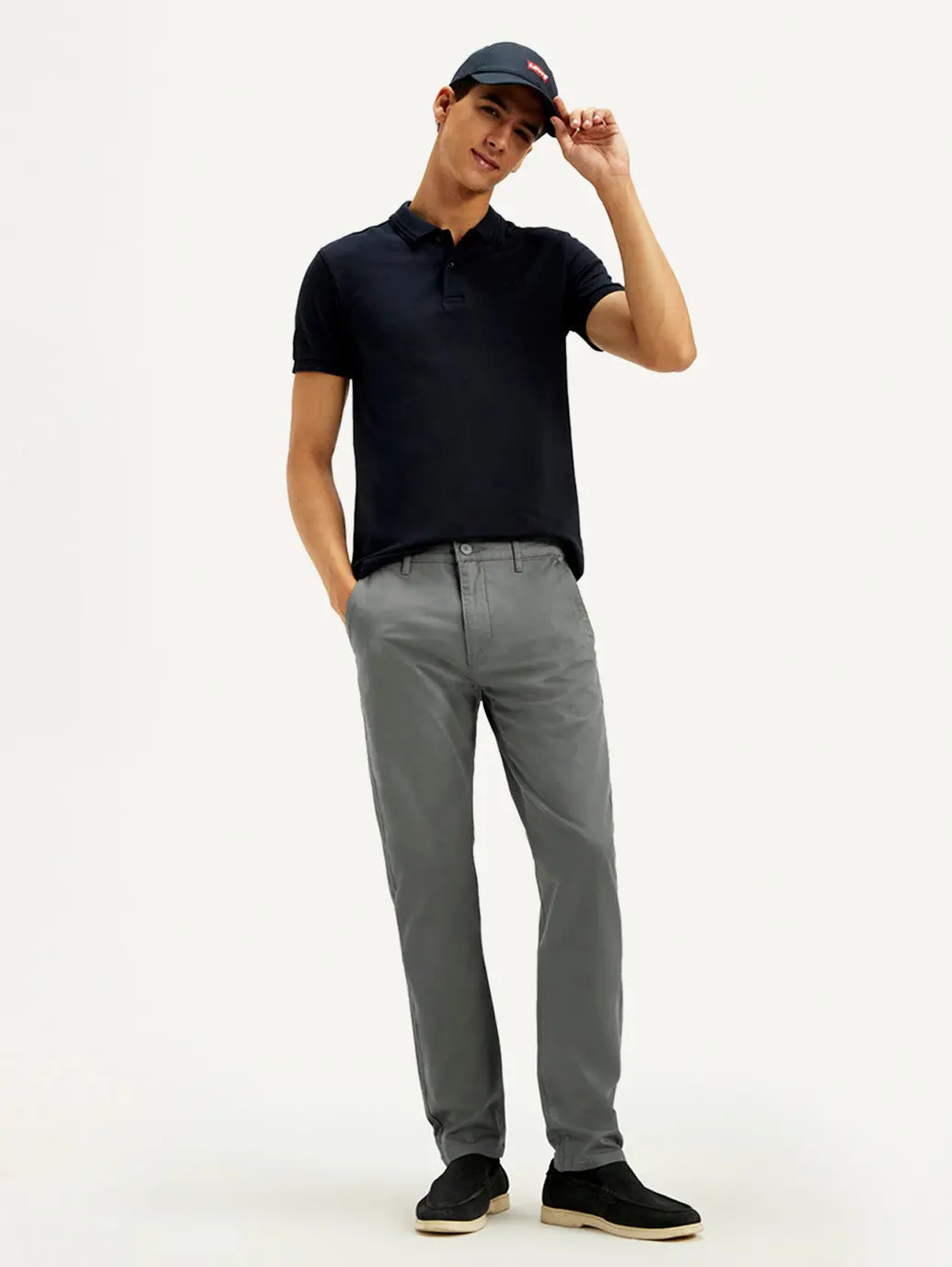 Men's Grey Slim Tapered Fit Chinos 1