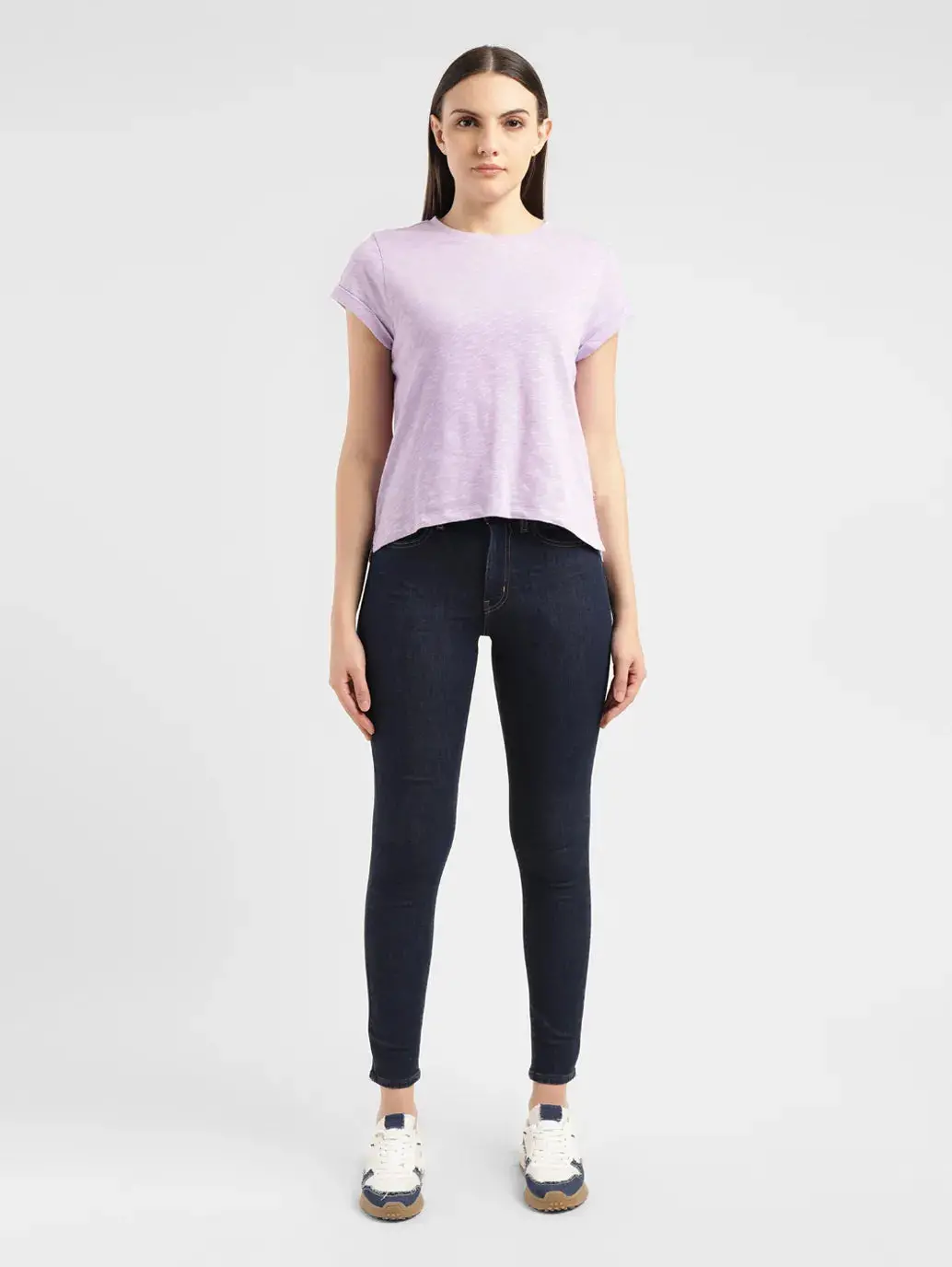 Women's Solid Crew Neck T-Shirt 1