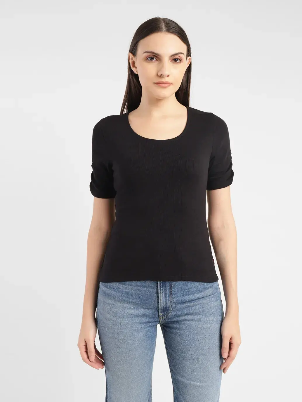 Women's Solid Scoop Neck T-Shirt 2