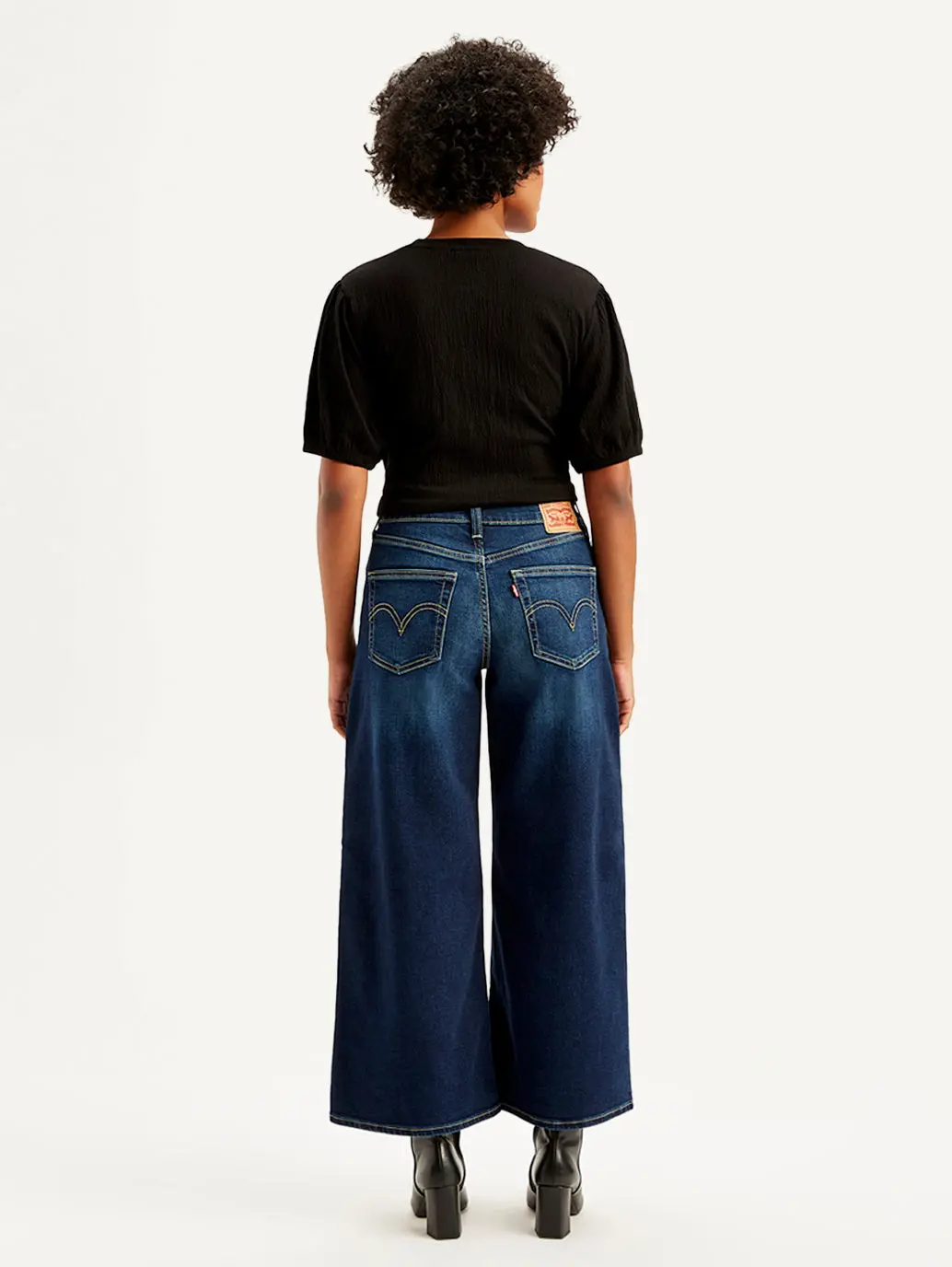Women's 94 Indigo Baggy Wide Leg Fit Mid Rise Jeans 3