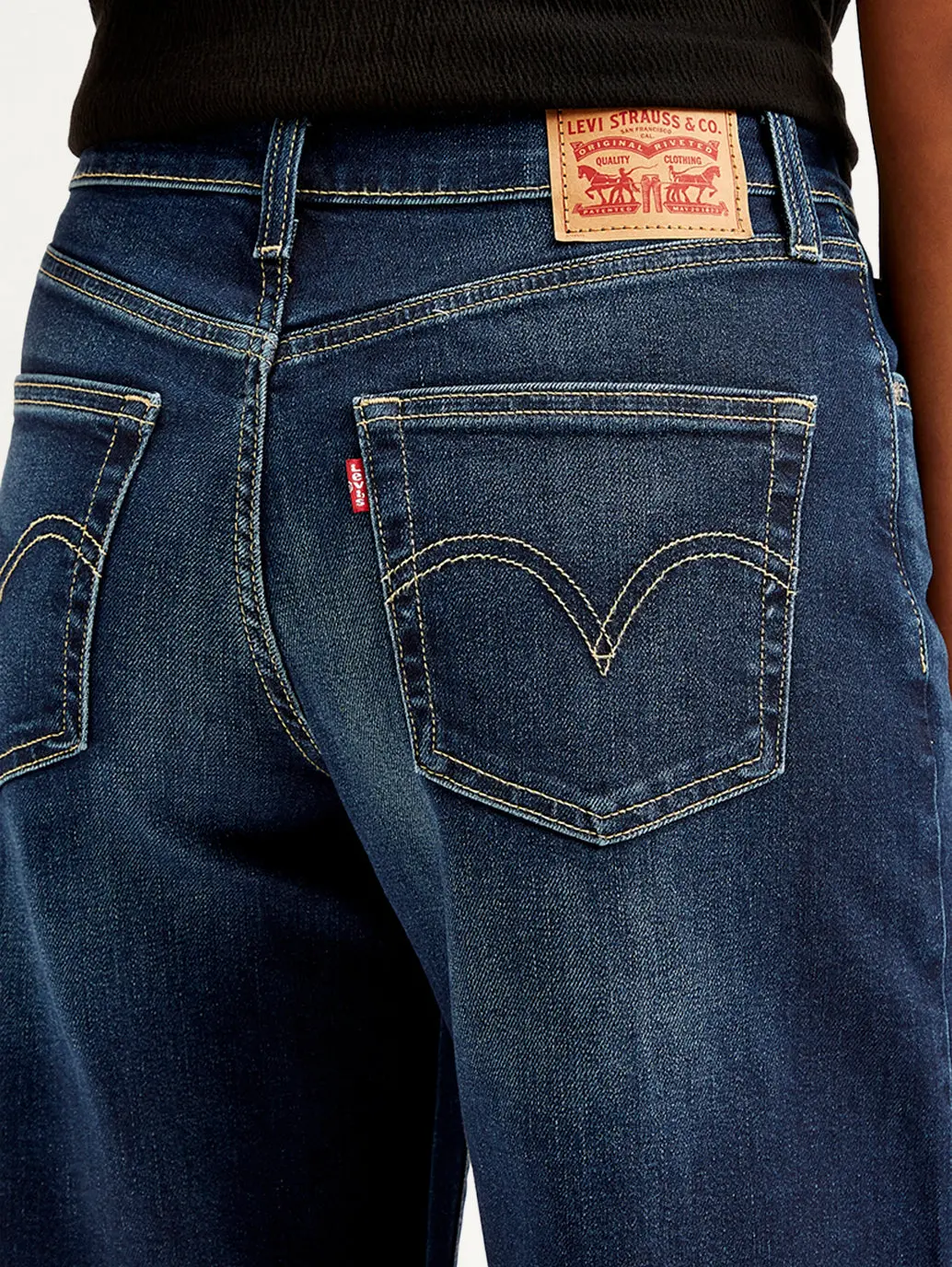 Women's 94 Indigo Baggy Wide Leg Fit Mid Rise Jeans 5