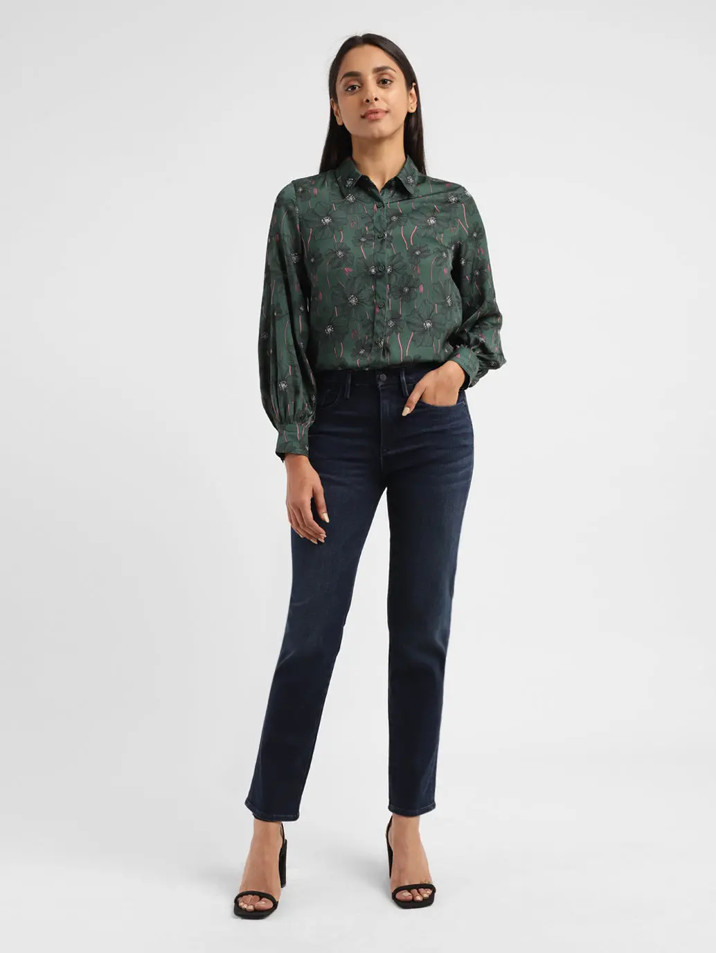 Women's Redloop 724 Blue Slim Straight Fit High Rise Jeans 1