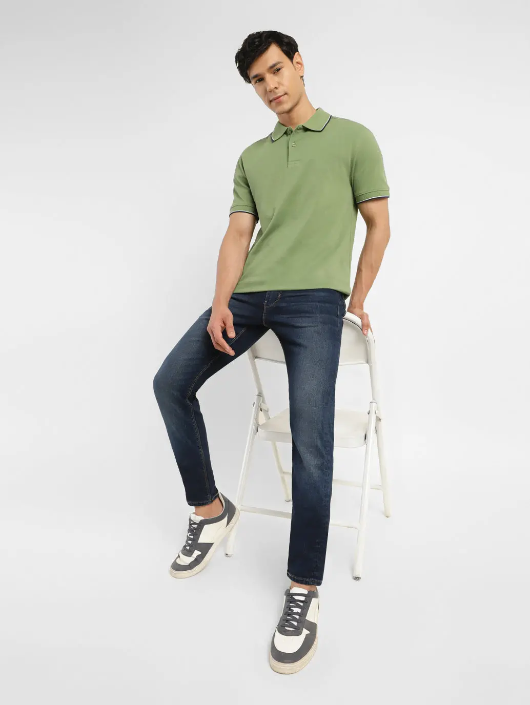 Men's Blue Skinny Fit Mid Rise Jeans 1
