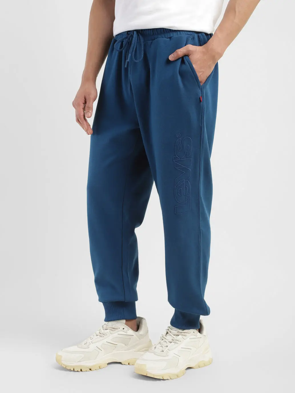 Men's Blue Regular Fit Joggers 5