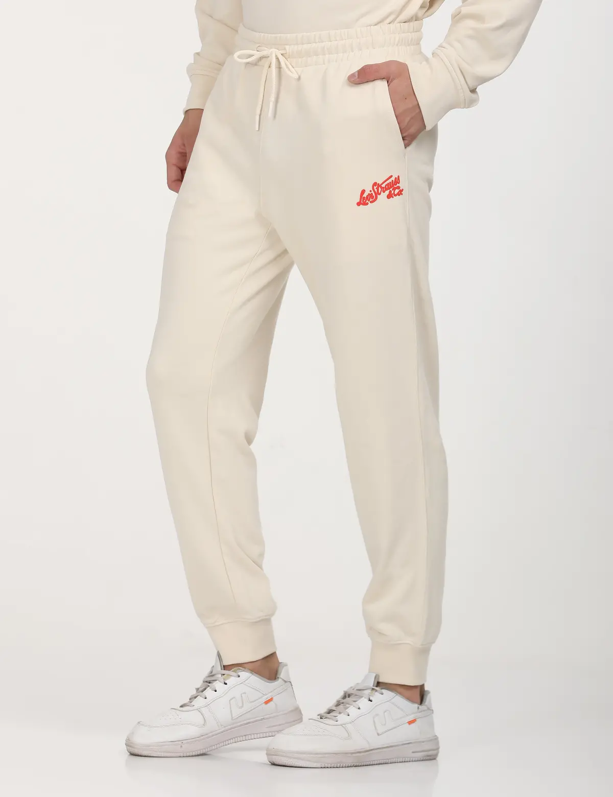 Men's Beige Regular Fit Joggers 1
