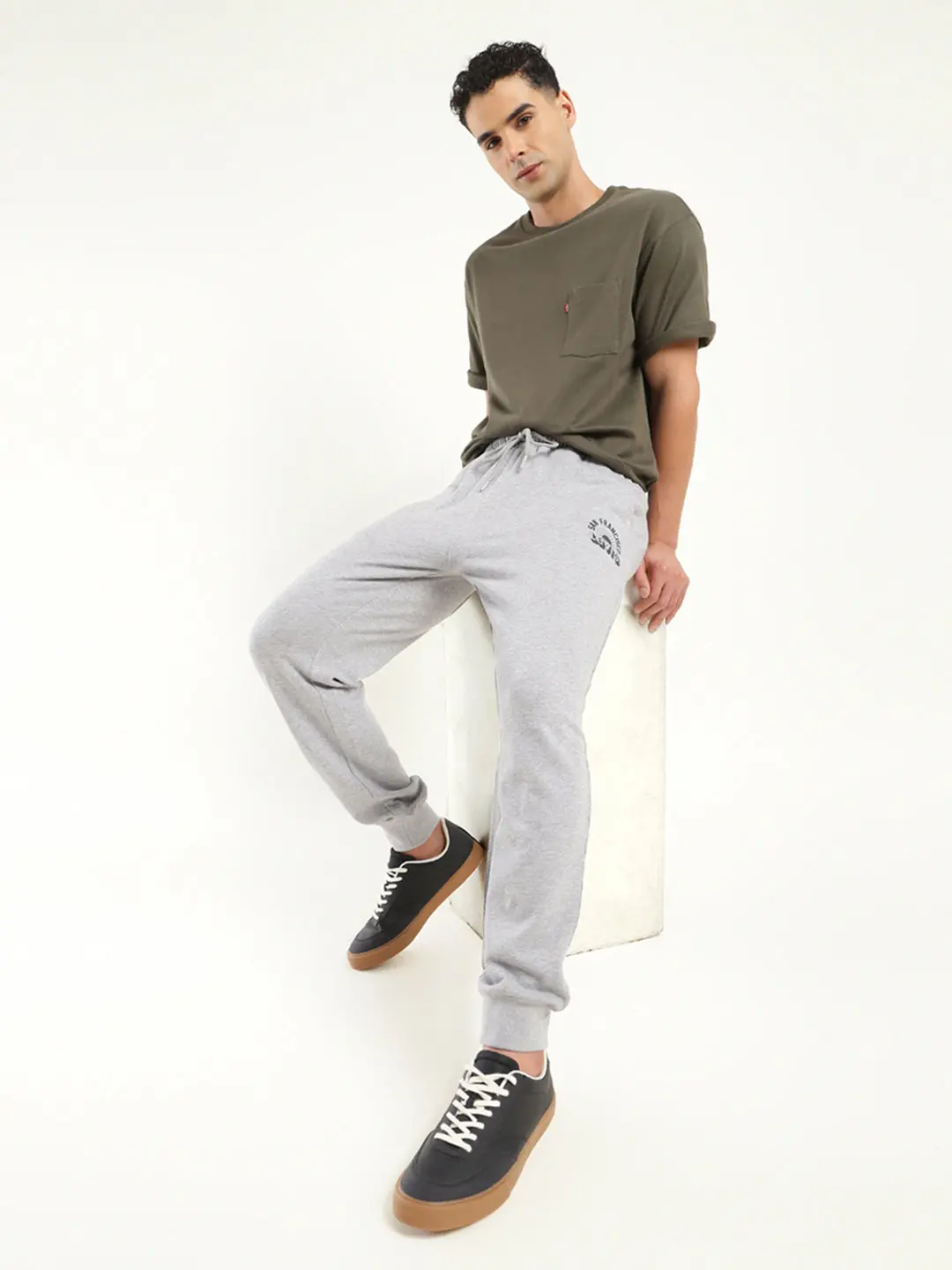 Men's Regular Fit Grey Joggers 1