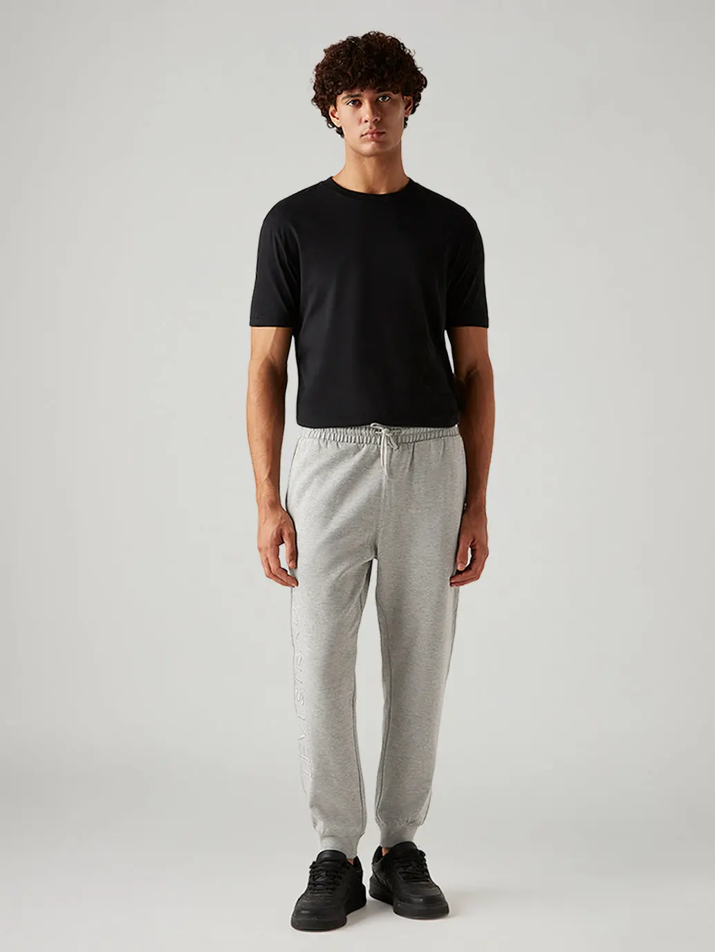 Men's Light Grey Mid Rise Joggers 1