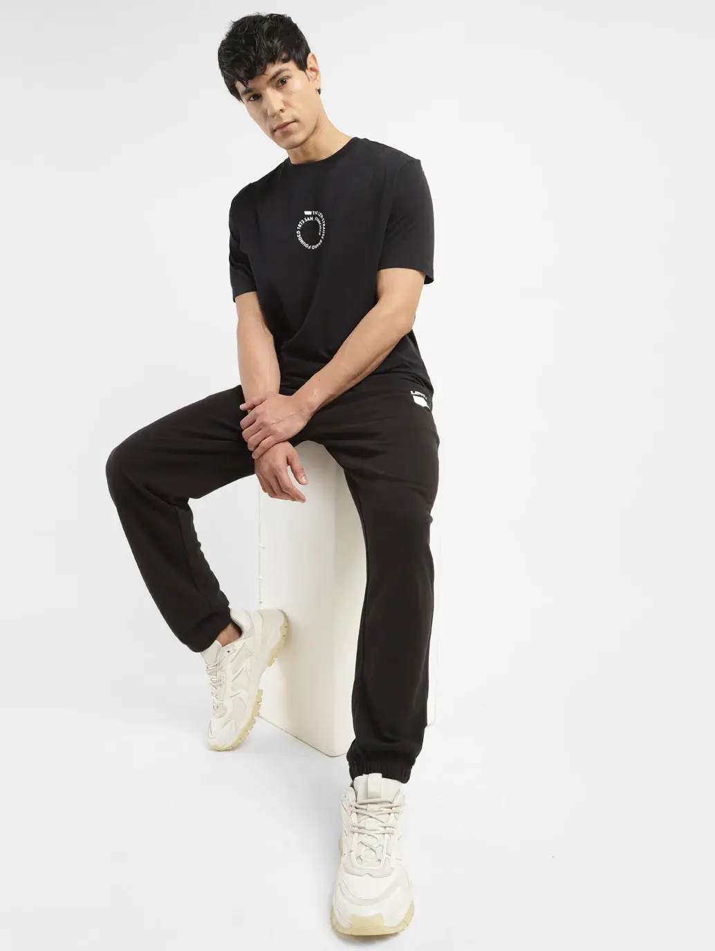 Men's Black Regular Fit Joggers 1