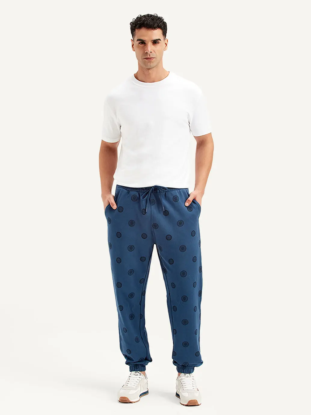 Men's Blue Regular Fit Joggers 3