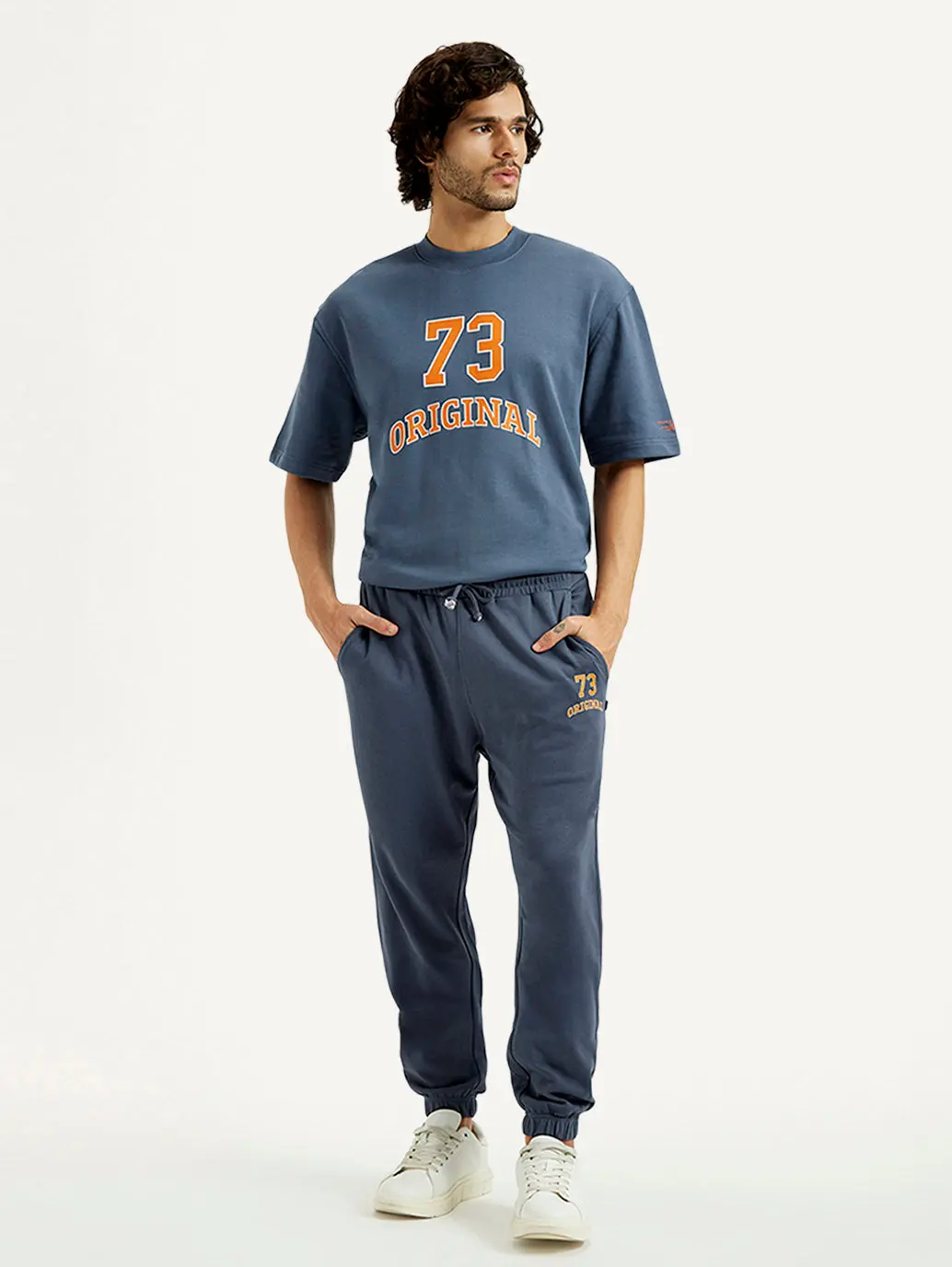 Men's Blue Solid Joggers 1