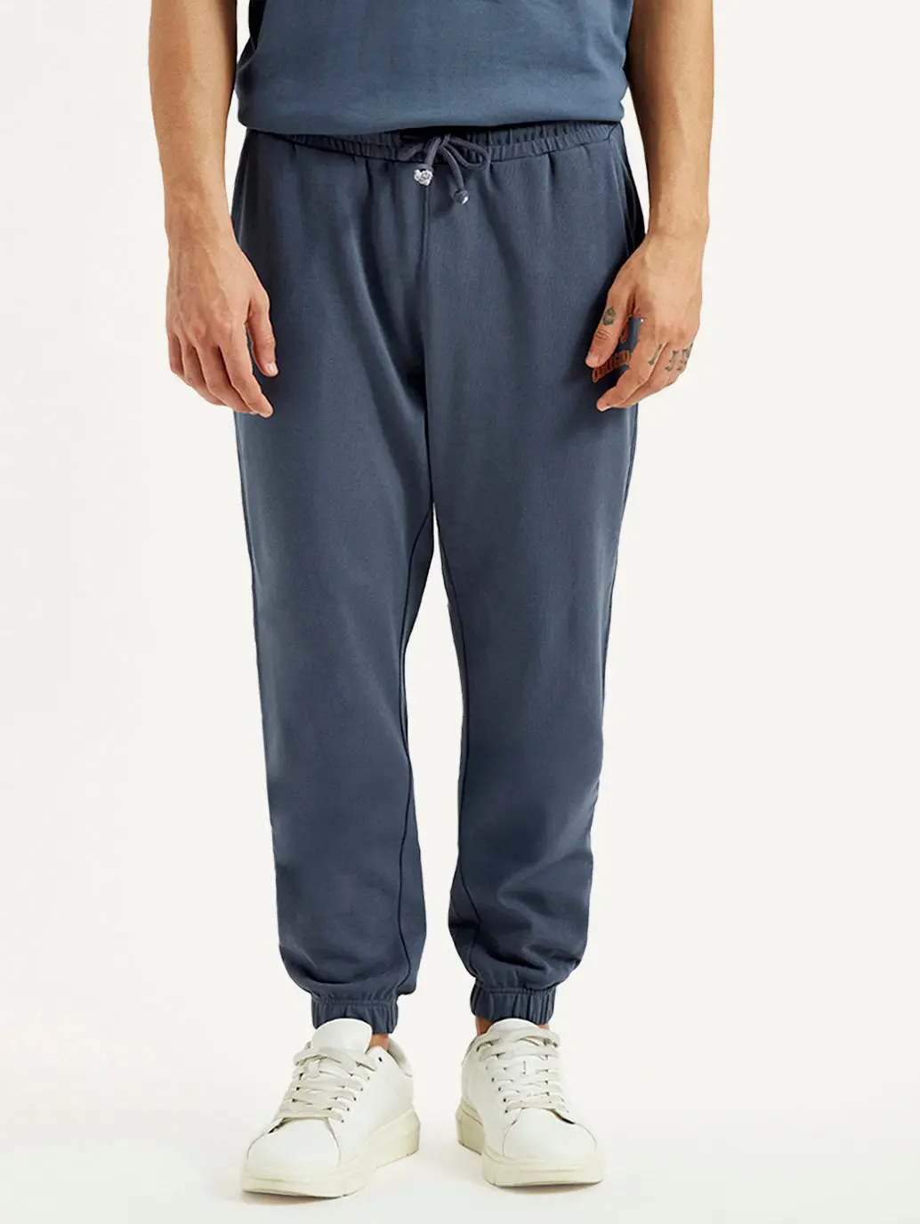 Men's Blue Solid Joggers 2